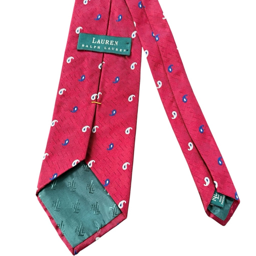 Vintage Lauren Ralph Lauren Men’s Red & Paisley Silk Tie 55” Made in USA